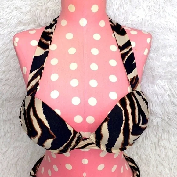 Vintage Victoria’s Secret bombshell white tiger print bikini - Picture 3 of 10